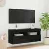 TV staliukas TV sieninė spintelė su LED Juodas ąžuolas 100 x 30 x 40 cm