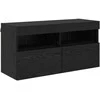 TV staliukas TV sieninė spintelė su LED Juodas ąžuolas 80 x 30 x 40 cm