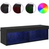 TV staliukas TV sieninė spintelė su LED Juodas ąžuolas 100 x 30 x 30 cm