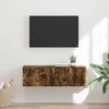 TV staliukas TV sieninė spintelė Rūkyta ąžuolas 98 x 31 x 29,5 cm