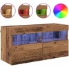 TV staliukas TV sieninė spintelė su LED Senovinis medis 80 x 30 x 40 cm