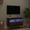 TV staliukas TV sieninė spintelė su LED Senovinis medis 80 x 30 x 40 cm