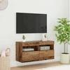 TV staliukas TV sieninė spintelė su LED Senovinis medis 80 x 30 x 40 cm