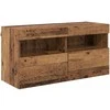 TV staliukas TV sieninė spintelė su LED Senovinis medis 80 x 30 x 40 cm