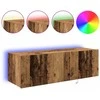 TV staliukas TV sieninė spintelė su LED 2 pcs Senas medis 100 x 35 x 31 cm