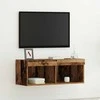 TV staliukas TV spintelių komplektas su LED Sena mediena 80 x 30 x 30 cm