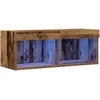 TV staliukas TV spintelių komplektas su LED Sena mediena 80 x 30 x 30 cm