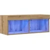 TV staliukas TV spintelių komplektas su LED artisano ąžuolo 80 x 30 x 30 cm
