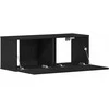 TV staliukas Televizoriaus spintelė 2 pcs Juodas ąžuolas 80 x 30 x 30 cm