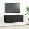 TV staliukas Televizoriaus spintelė 2 pcs Juodas ąžuolas 80 x 30 x 30 cm