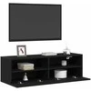 TV staliukas TV sieninė spintelė 2 pcs juoda ąžuolo 100 x 30 x 30 cm