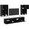 TV staliukas TV sieninės spintos komplektas su LED apšvietimu su LED 7 pcs