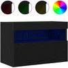 TV staliukas TV sieninė spintelė su LED 2 pcs juoda ąžuolo 60 x 30 x 40 cm