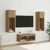 TV staliukas TV sieniniai spintelės 4 pcs Juodas ąžuolas Apdirbta mediena