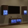 TV staliukas TV sieniniai spintelės 4 pcs Amatininkų ąžuolas