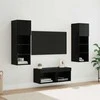 TV staliukas TV sieniniai spintelės 4 pcs Juodas ąžuolas Apdirbta mediena
