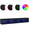 TV staliukas TV spintelių komplektas 2 pcs Juodas ąžuolas 100 x 30 x 30 cm