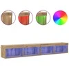 TV staliukas TV spintelių komplektas su LED 2 pcs Amatininkų ąžuolas