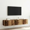 TV staliukas TV sieninė spintelė su LED 2 pcs Senas medis 80 x 35 x 31 cm