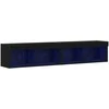 TV staliukas TV spintelių komplektas 2 pcs juoda ąžuolo 80 x 30 x 30 cm