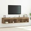 TV staliukas TV spintelių komplektas su LED 2 pcs Amatininkų ąžuolas