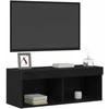 TV staliukas TV spintelių komplektas 2 pcs juoda ąžuolo 80 x 30 x 30 cm