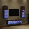 TV staliukas TV sieniniai vienetai 5 pcs Juodas ąžuolas Apdirbta mediena