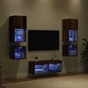 TV staliukas TV sieniniai vienetai 8 pcs Senas medis Apdirbta mediena