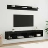 TV staliukas TV sieninio kabineto komplektas su LED 5 pcs Juodas ąžuolas