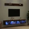 TV staliukas TV sieninio kabineto komplektas su LED 5 pcs Senas medis