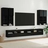 TV staliukas TV sieninio kabineto komplektas 7 pcs Juodas ąžuolas