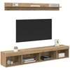 TV staliukas TV sieninio kabineto komplektas su LED 5 pcs Amatininkų ąžuolas