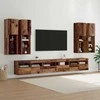 TV staliukas TV sieninio kabineto komplektas 7 pcs Senovinis medis