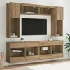 TV staliukas TV sieninio kabineto komplektas su LED 6 pcs Amatinė Ąžuolas