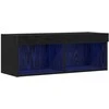 TV staliukas TV spintelių komplektas su LED Juodas ąžuolas 80 x 30 x 30 cm