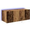 TV staliukas TV sieninė spintelė su LED Senas medis 80 x 35 x 31 cm