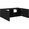 TV staliukas TV sieninė spintelė su LED Juodas ąžuolas 80 x 35 x 31 cm
