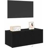 TV staliukas TV sieninė spintelė su LED Juodas ąžuolas 80 x 35 x 31 cm