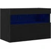 TV staliukas TV sieninė spintelė su LED juoda ąžuolo 60 x 30 x 40 cm
