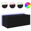 TV staliukas TV sieninė spintelė su LED Juodas ąžuolas 80 x 35 x 31 cm