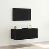 TV staliukas TV sieninė spintelė su LED Juodas ąžuolas 80 x 35 x 31 cm