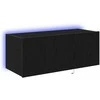 TV staliukas TV sieninė spintelė su LED Juodas ąžuolas 80 x 35 x 31 cm