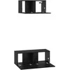 TV staliukas TV spintelių komplektas 2 pcs Juodas ąžuolas Apdirbta mediena