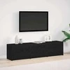 TV staliukas TV spintelė su LED su stalčių Juodas Ąžuolas 165 x 34 x 40 cm
