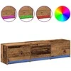 TV staliukas TV spintelė su LED su stalčių Senas medis 165 x 34 x 40 cm