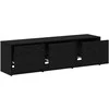 TV staliukas TV spintelė su LED su stalčių Juodas Ąžuolas 140 x 34 x 40 cm