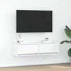 TV staliukas Televizoriaus spintelė su stalčių Balta 100 x 31 x 25,5 cm