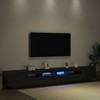 TV staliukas TV spintelių komplektas 3 pcs Juoda 260 x 35 x 40 cm
