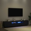 TV staliukas TV spintelių komplektas 2 pcs Juoda 200 x 35 x 40 cm