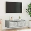 TV staliukas TV spintelė su LED apšvietimu, betono pilka, 75x35,5x25 cm